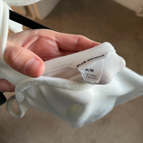 Club Monaco One Strap Bow Tie White Sweater | M - Picture 3 of 5